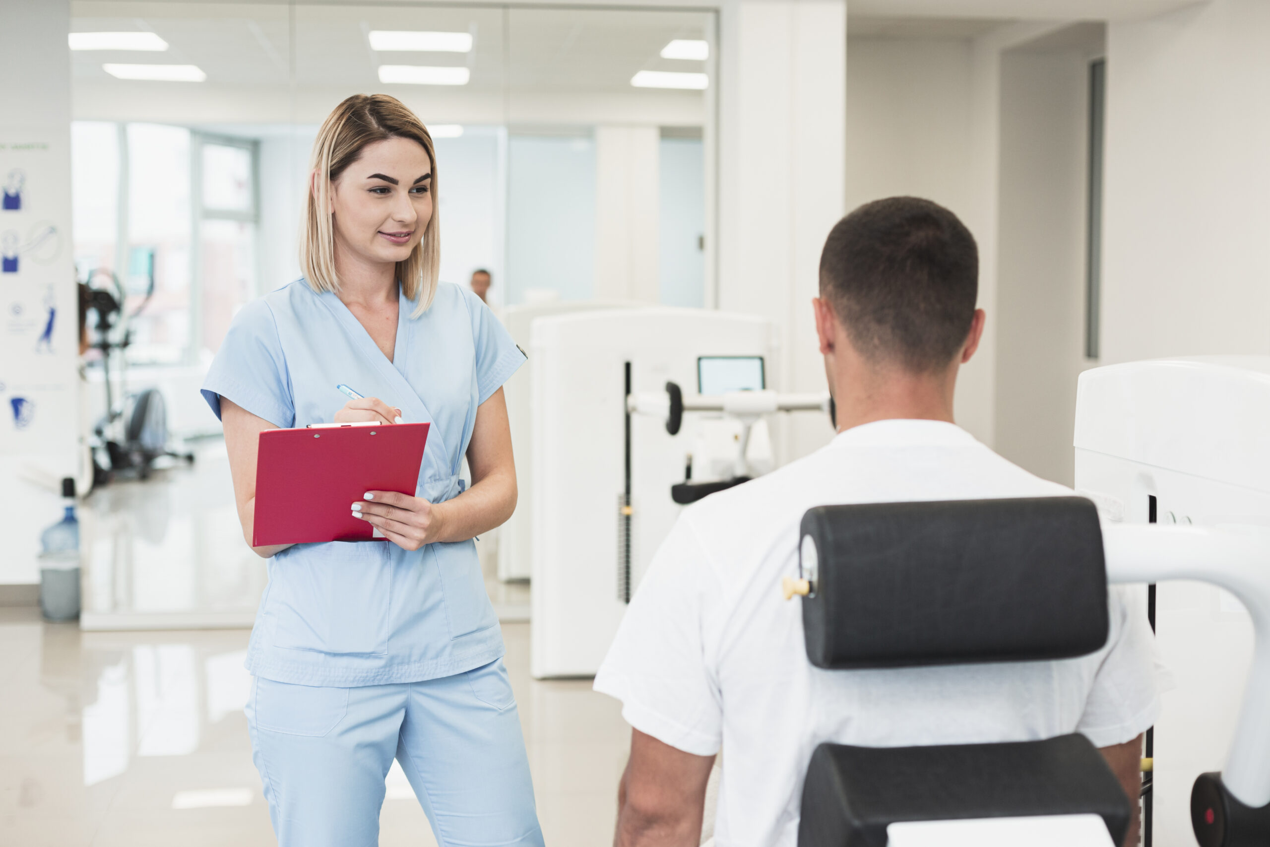 beautiful female doctor checking patient condition